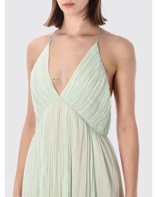 Alberta Ferretti Green Pleated Silk Chiffon Midi Ceremonial Dress