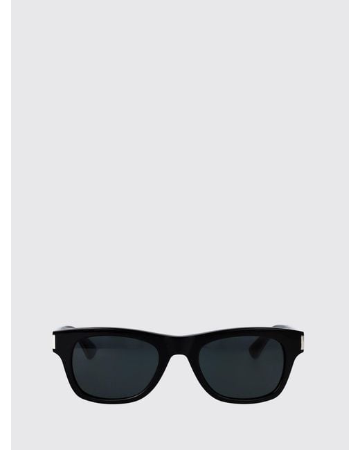 Saint Laurent Black Acetate Aviator Sunglasses With Rectangular Shape And Logo for men