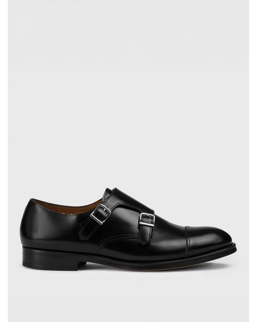 Doucal's Black Leather Monk Strap for men
