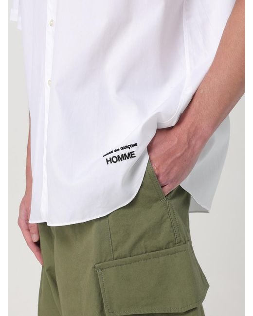 Comme des Garçons White Homme Short Sleeve Poplin Shirt for men