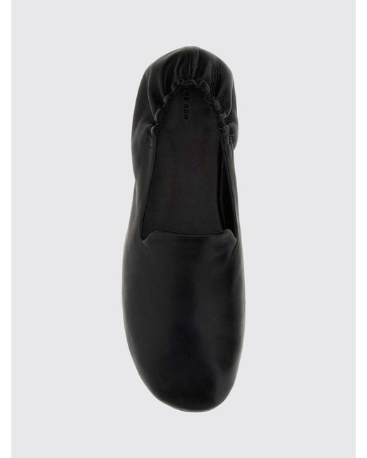 The Row White Casa Round-Toe Ballet Flats