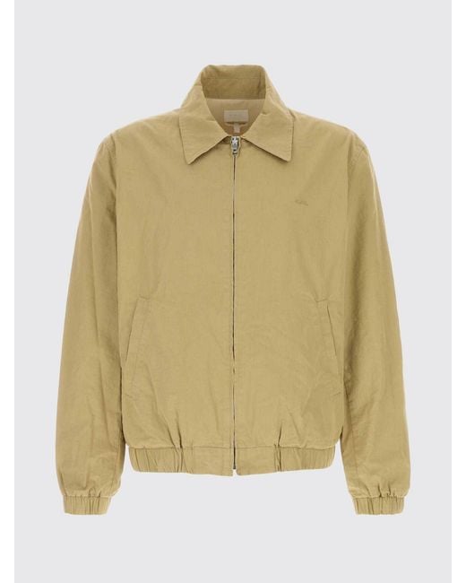 A.P.C. Natural Long-Sleeved Cotton Blouson Jacket With Zip Closure And Classic Collar for men