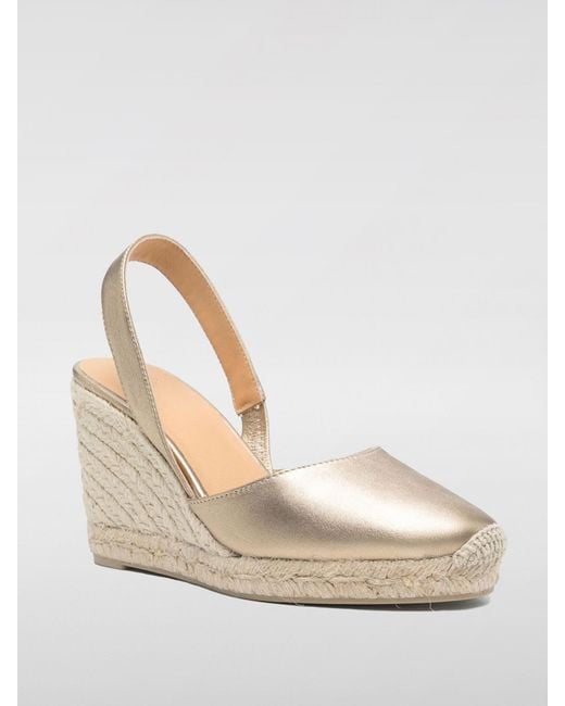 Castaner Natural Carissa Laminated Leather Espadrilles