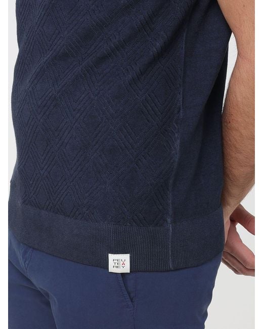 Peuterey Blue Cotton Polo Shirt for men