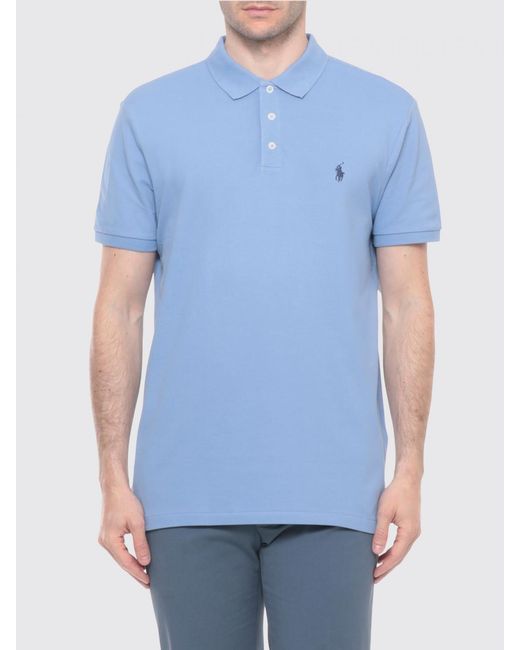 Polo Ralph Lauren Blue Cotton Polo Shirt With Logo for men