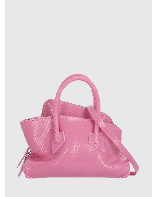 The Attico Pink La Passeggiata Python Print Leather Bag