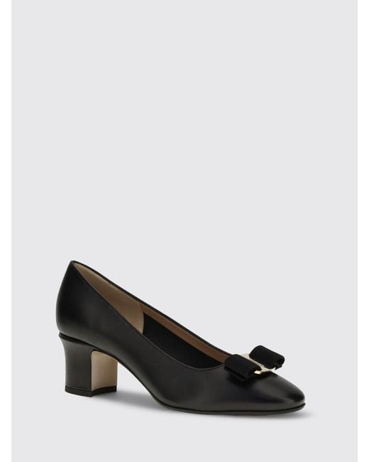 Ferragamo Black Vara Bow Leather Pumps