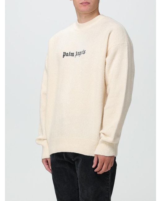 Palm Angels Natural Sweater In Wool Blend for men