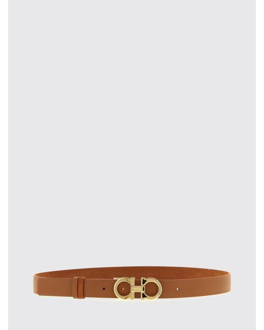 Ferragamo White Gancini Suede Calfskin Belt