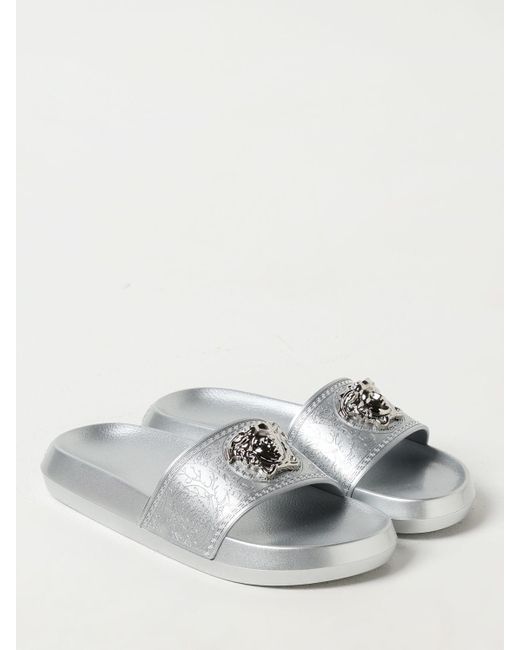 Versace White Flat Sandals