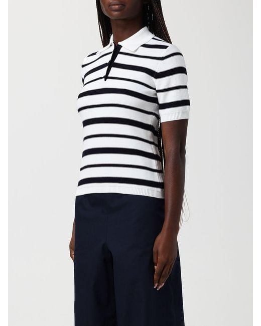 Max Mara Blue Cotton Knit Polo Shirt
