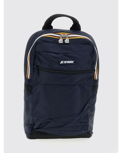 K-Way Blue Mid Laon Waterproof Ripstop Nylon Backpack for men