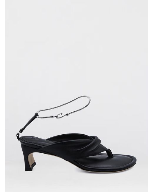 By Far White Draped Leather Sandals