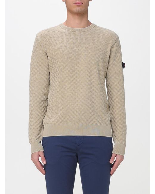Peuterey Blue Cotton Crew Neck Sweater for men
