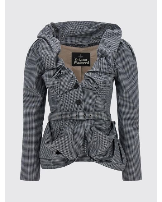 Vivienne Westwood Gray Cotton Blazer With Belt