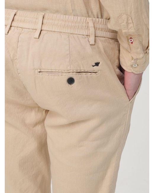Mason's Natural Linen And Cotton Blend Drawstring Trousers for men