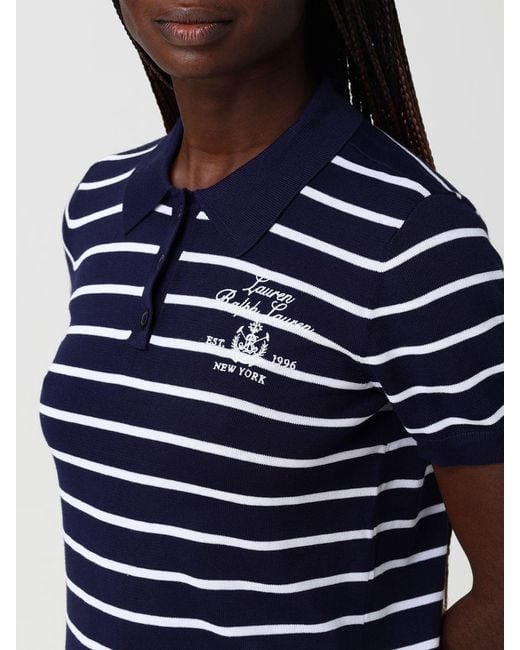 Ralph Lauren Blue Striped Cotton Polo Shirt