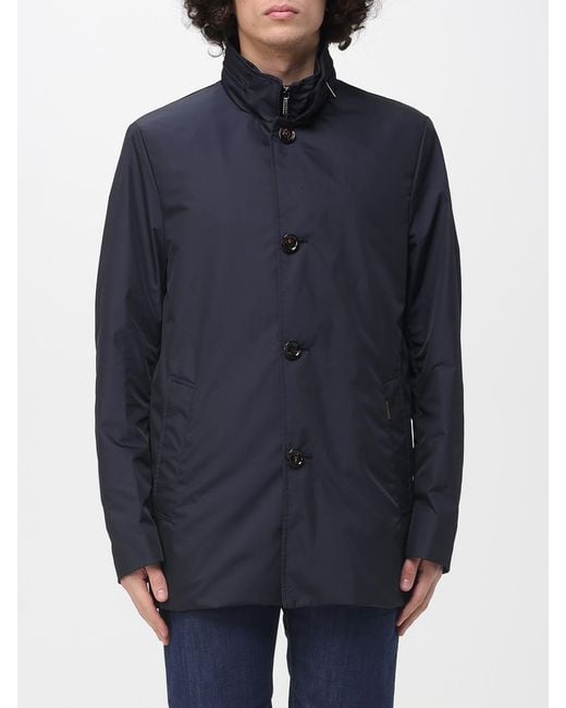 Moorer Blue Borromini-Wk Polyester Raincoat for men