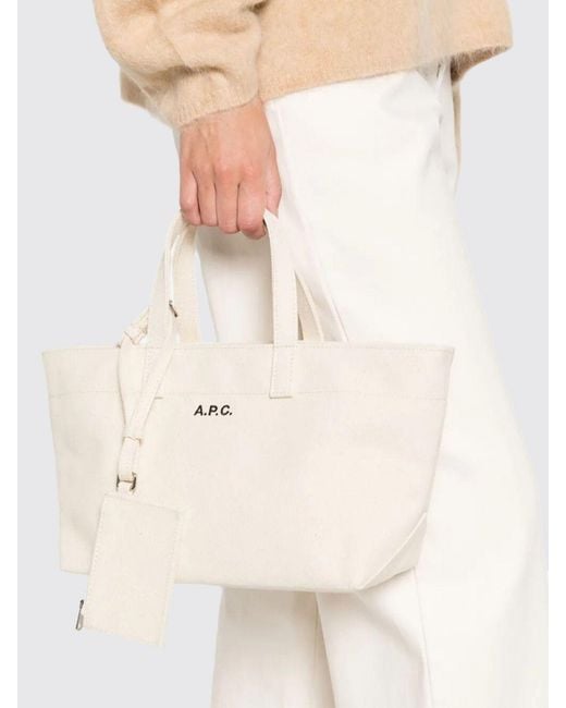 A.P.C. Natural Le Drummer Cotton Canvas Bag