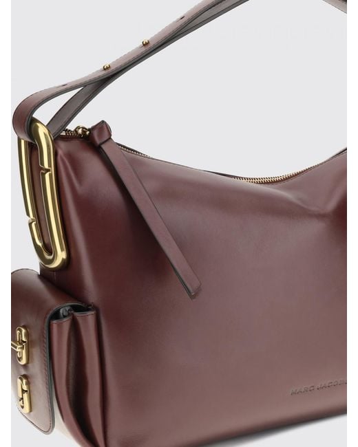 Marc Jacobs Brown Scene Leather Tote Bag With Laminated Double J Logo