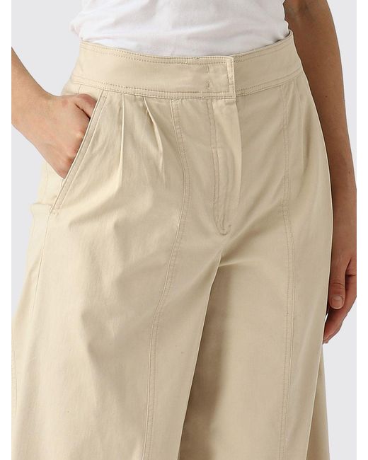 Max Mara Natural Strenna Wide Leg Stretch Cotton Trousers