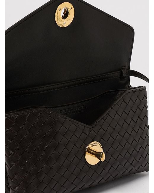 Bottega Veneta Black Knot Lock Woven Leather Bag