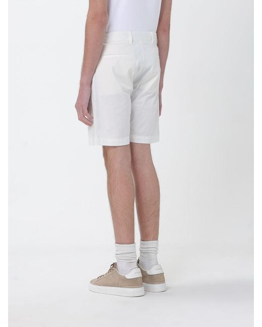 Brooksfield White Gabardine Bermuda Shorts for men