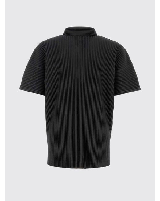Homme Plissé Issey Miyake Blue Homme Plissé Issey Miyake Short-Sleeved Pleated Crêpe Polo Shirt for men