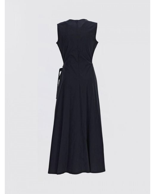 Aspesi Blue Cotton Poplin Wrap Dress