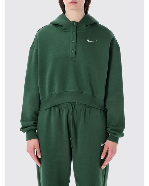 Nike Green Phoenix Fleece Cotton Blend Sweatshirt