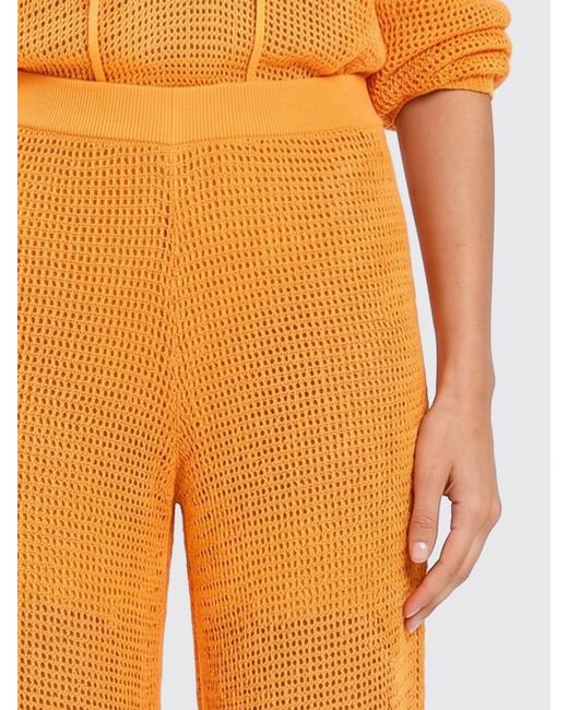 Twinset Orange Cotton Blend Palazzo Trousers