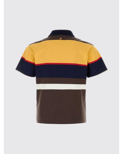 Versace Red Striped Cotton Polo Shirt for men