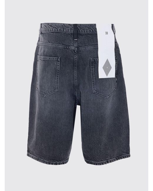 AMISH Blue Five-Pocket Knee-Length Denim Bermuda Shorts With Belt Loops for men