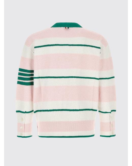 Thom Browne Gestreifter Baumwollcardigan in Green für Herren