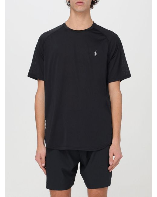 T-shirt con logo ricamato di Polo Ralph Lauren in Black da Uomo