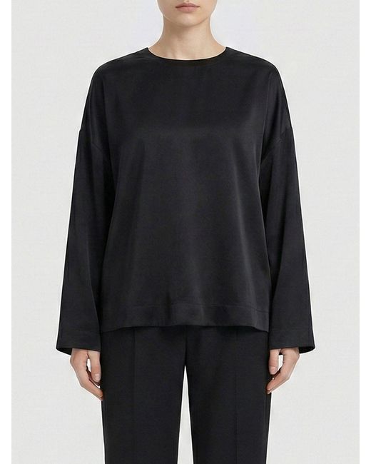 Totême Black Viscose Blouse