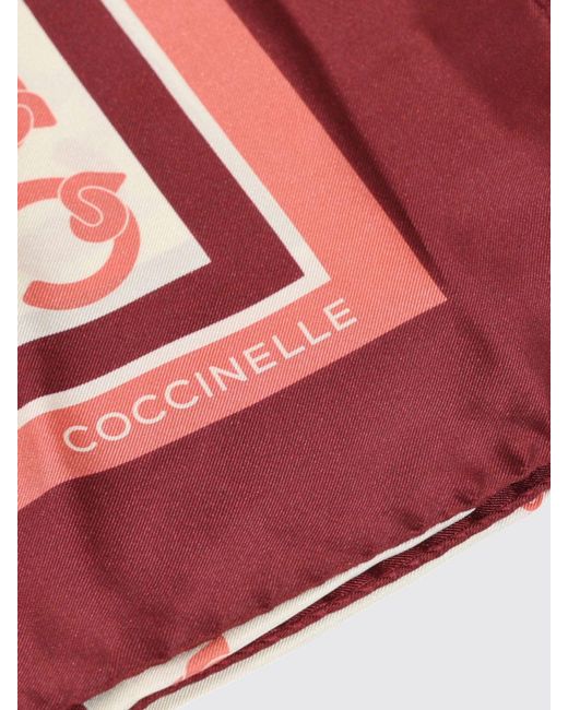 Coccinelle Red Printed Silk Scarf
