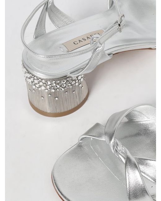 Casadei White Heeled Sandals