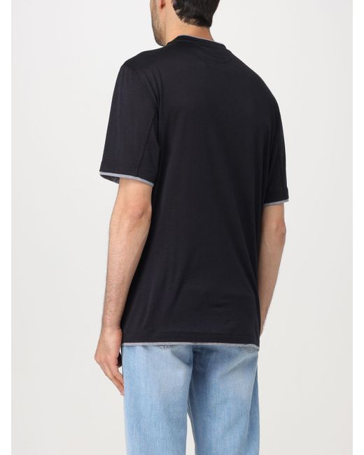 Camiseta Brunello Cucinelli de hombre de color Black