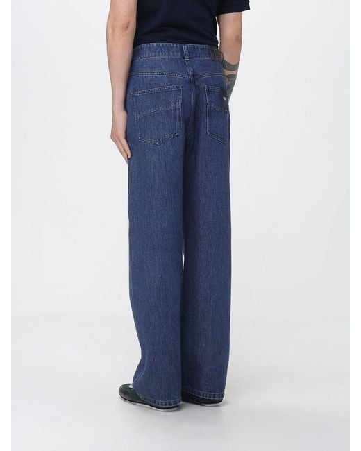 Fendi Blue Wide-Leg Cotton Denim Jeans for men