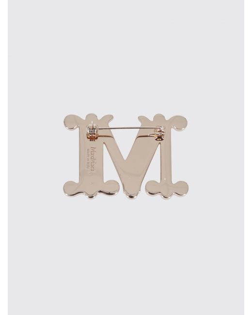Broche Egrege De Latón Esmaltado Max Mara de color White