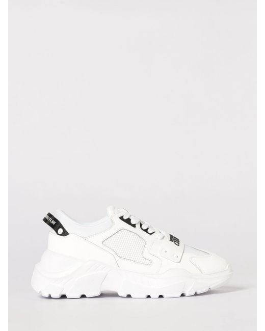 Versace Jeans Couture Natural Leather And Mesh Sneakers for men