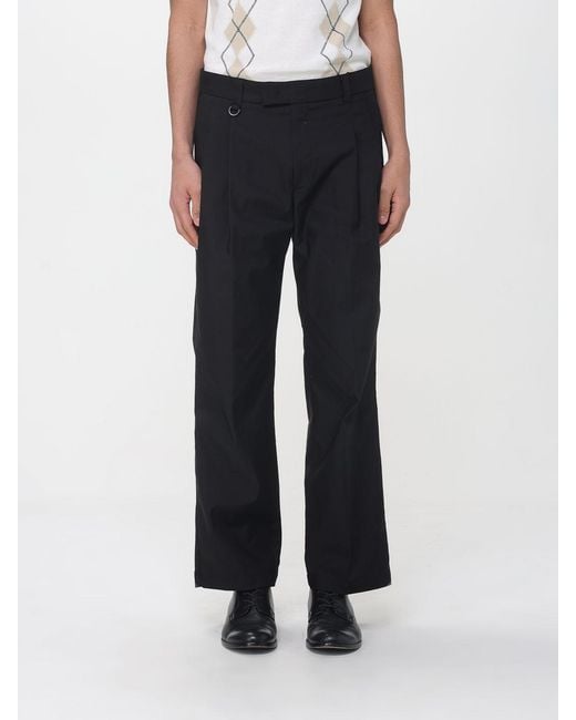 Paolo Pecora Black Stretch Cotton Blend Tailored Trousers for men