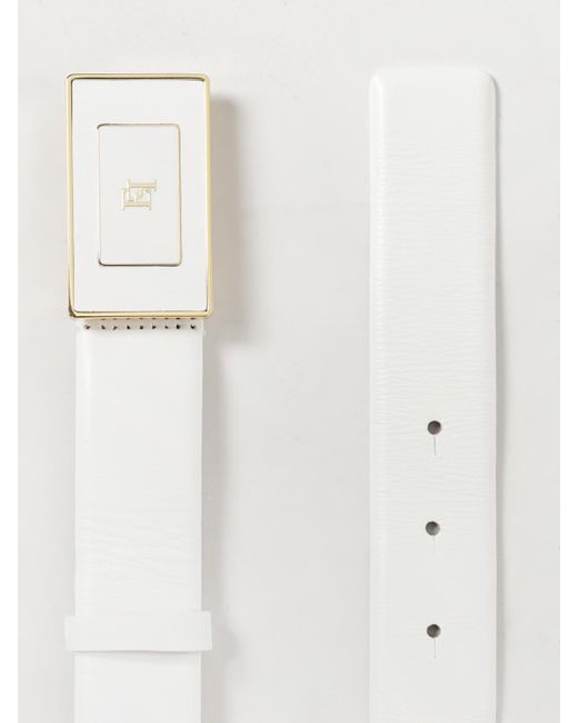 Elisabetta Franchi White Leather Belt