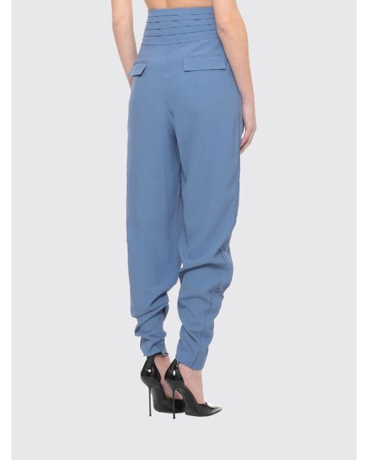 Lanvin Blue Silk Blend Slim Fit Trousers