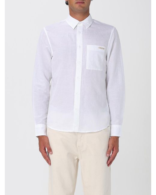 Camicia Classica di Calvin Klein in White da Uomo