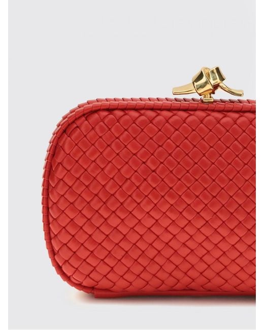 Bottega Veneta Red Soft Knot Clutch