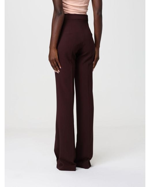 Elisabetta Franchi Red Crêpe Straight Trousers