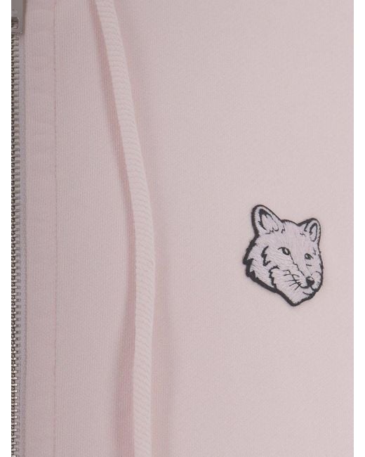 Maison Kitsuné Pink Maison KitsunÉ Cotton Hooded Sweatshirt for men