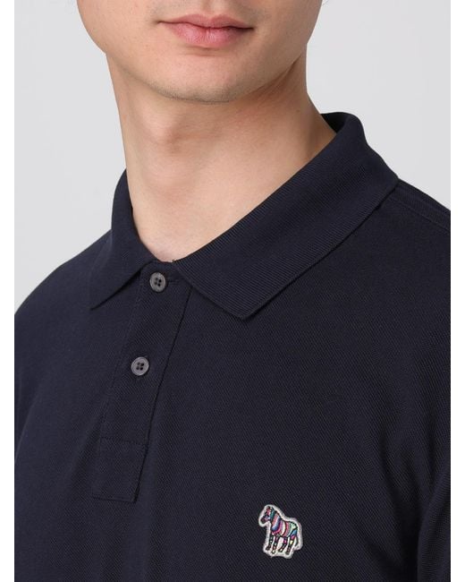 Paul Smith Blue Organic Cotton Polo Shirt for men